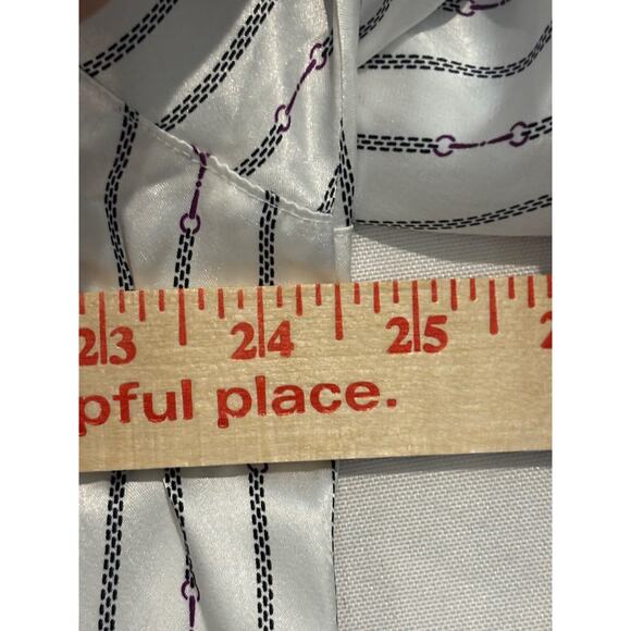 Jones New York Sz 16W Women Classy Looped Stripes Satin Top Old Money Capsule - Picture 6 of 9